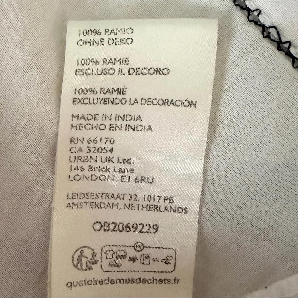 Maeve White Linen Tunic with Black Trim/Stitching XL - Picture 12 of 12